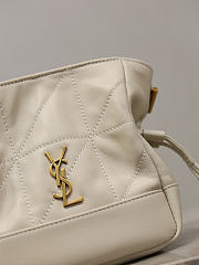 YSL Jamie Mini Shoulder Pouch In Lambskin In White - 15.5x14.5x8cm - 6