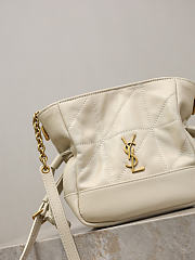 YSL Jamie Mini Shoulder Pouch In Lambskin In White - 15.5x14.5x8cm - 2