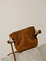 YSL Jamie Mini Shoulder Pouch In Suede In Brown - 15.5x14.5x8cm - 3