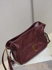 YSL Jamie Medium Shoulder Pouch In Lambskin In Burgundy - 26x18x12.5cm - 6