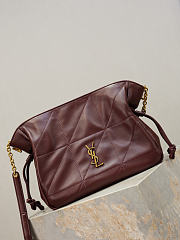 YSL Jamie Medium Shoulder Pouch In Lambskin In Burgundy - 26x18x12.5cm - 5