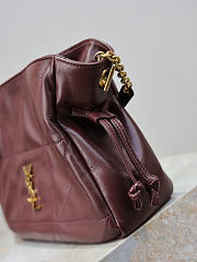 YSL Jamie Medium Shoulder Pouch In Lambskin In Burgundy - 26x18x12.5cm - 4