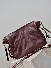 YSL Jamie Medium Shoulder Pouch In Lambskin In Burgundy - 26x18x12.5cm - 3