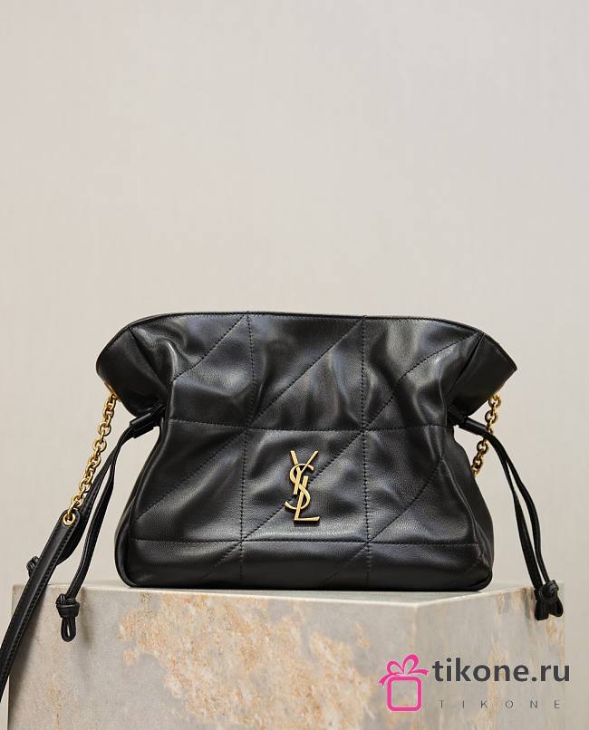 YSL Jamie Medium Shoulder Pouch In Lambskin In Black - 26x18x12.5cm - 1