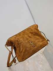 YSL Jamie Medium Shoulder Pouch In Suede In Brown - 26x18x12.5cm - 2