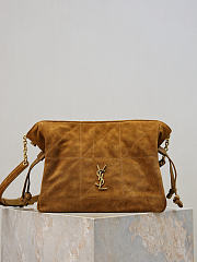 YSL Jamie Medium Shoulder Pouch In Suede In Brown - 26x18x12.5cm - 4