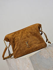 YSL Jamie Medium Shoulder Pouch In Suede In Brown - 26x18x12.5cm - 5