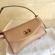 Valentino Garavani DeVain Small Nappa Shoulder Bag Rose Sand- 23.5x12x3cm - 2
