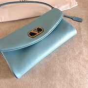 Valentino Garavani DeVain Small Shoulder Bag in Laminated Nappa Leather Azure - 23.5x12x3cm - 6