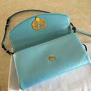 Valentino Garavani DeVain Small Shoulder Bag in Laminated Nappa Leather Azure - 23.5x12x3cm - 3