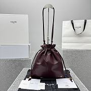 Celine Small Crystal Pouch In Lambskin Burgundy - 29x32x0.5cm   - 1