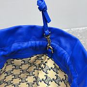 Celine Small Crystal Pouch In Lambskin Blue - 29x32x0.5cm   - 4