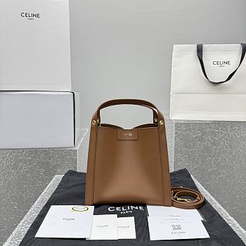 Celine Small Cube Bag In Supple Calfskin Brown - 21x18.5x17cm