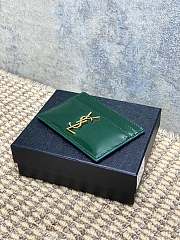 YSL Cassandre Card Case In Patent Leather In Green - 10.5x7.5x0.5cm - 4
