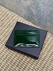 YSL Cassandre Card Case In Patent Leather In Green - 10.5x7.5x0.5cm - 6