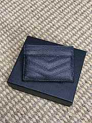 YSL Cassandre Matelasse Card Case In Grain De Poudre Leather Black Gold - 10.5x7.5x0.5cm - 6