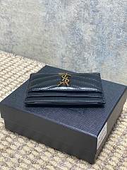 YSL Cassandre Matelasse Card Case In Lamskin Leather Black Gold - 10.5x7.5x0.5cm - 2