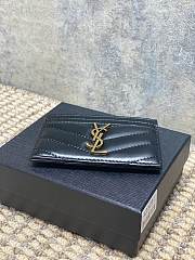 YSL Cassandre Matelasse Card Case In Lamskin Leather Black Gold - 10.5x7.5x0.5cm - 4