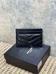 YSL Cassandre Matelasse Card Case In Lamskin Leather Black Gold - 10.5x7.5x0.5cm - 3