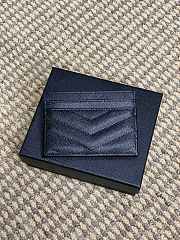 YSL Cassandre Matelasse Card Case In Grain De Poudre Leather Black Silver - 10.5x7.5x0.5cm - 2