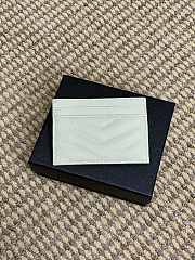 YSL Cassandre Matelasse Card Case In Grain De Poudre Leather White Gold - 10.5x7.5x0.5cm - 5