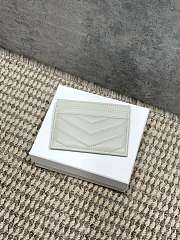 YSL Cassandre Matelasse Card Case In Lamskin Leather White - 10.5x7.5x0.5cm - 2