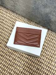 YSL Cassandre Matelasse Card Case In Lamskin Leather Pink - 10.5x7.5x0.5cm - 4