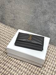 YSL Cassandre Matelasse Card Case In Lamskin Leather Gray - 10.5x7.5x0.5cm - 6