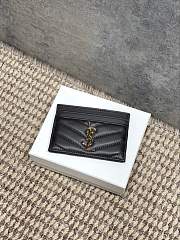 YSL Cassandre Matelasse Card Case In Lamskin Leather Gray - 10.5x7.5x0.5cm - 4