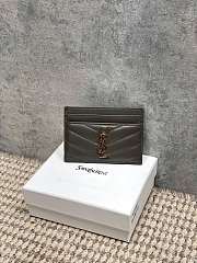 YSL Cassandre Matelasse Card Case In Lamskin Leather Light Musk - 10.5x7.5x0.5cm - 1