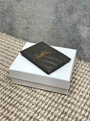 YSL Cassandre Matelasse Card Case In Lamskin Leather Light Musk - 10.5x7.5x0.5cm - 5