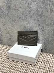 YSL Cassandre Matelasse Card Case In Lamskin Leather Light Musk - 10.5x7.5x0.5cm - 4