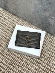 YSL Cassandre Matelasse Card Case In Lamskin Leather Light Musk - 10.5x7.5x0.5cm - 3