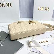 Dior Medium Lady D-Joy Bag Antique Beige Cannage Lambskin - 26x13.5x5cm - 5