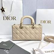 Dior Medium Lady D-Joy Bag Antique Beige Cannage Lambskin - 26x13.5x5cm - 3