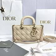 Dior Medium Lady D-Joy Bag Antique Beige Cannage Lambskin - 26x13.5x5cm - 2