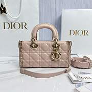 Dior Medium Lady D-Joy Bag Powder Pink Cannage Lambskin - 26x13.5x5cm - 1