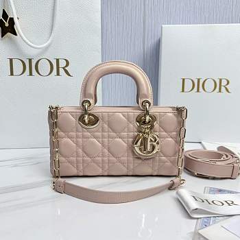 Dior Medium Lady D-Joy Bag Powder Pink Cannage Lambskin - 26x13.5x5cm