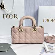 Dior Medium Lady D-Joy Bag Powder Pink Cannage Lambskin - 26x13.5x5cm - 3