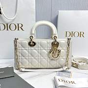Dior Medium Lady D-Joy Bag White Cannage Lambskin - 26x13.5x5cm - 1