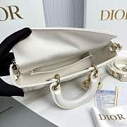 Dior Medium Lady D-Joy Bag White Cannage Lambskin - 26x13.5x5cm - 5