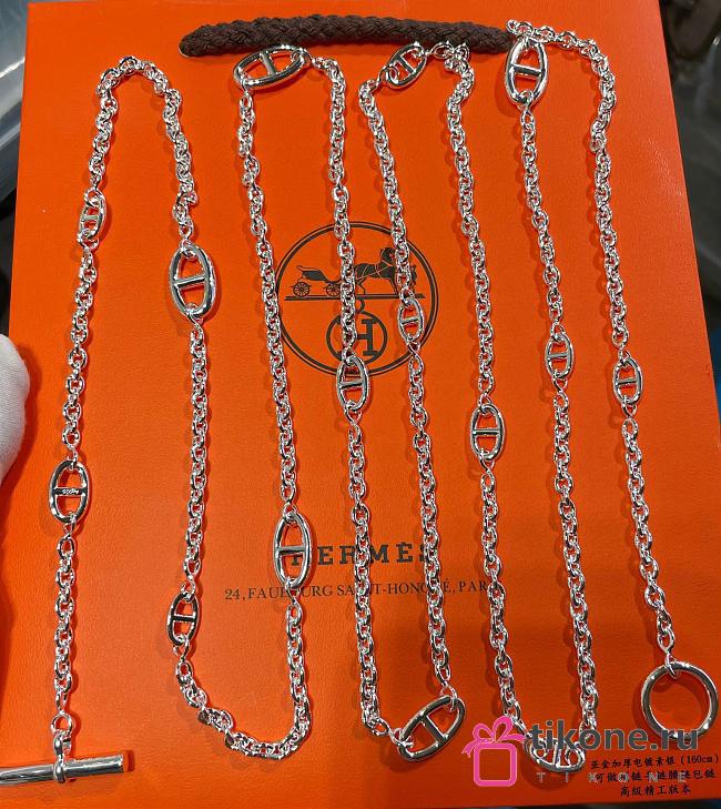 Hermes Farandole Long Necklace 160 in Sterling Silver - 1
