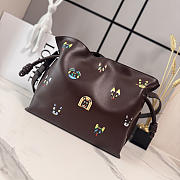 Loewe x Louis Wain Cats Medium Flamenco Clutch In Nappa Calfskin Dark Brown - 30x24.5x10.5cm - 4