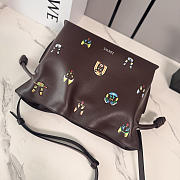 Loewe x Louis Wain Cats Medium Flamenco Clutch In Nappa Calfskin Dark Brown - 30x24.5x10.5cm - 3