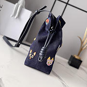 Loewe x Louis Wain Cats Medium Flamenco Clutch In Embroidered Denim Blue - 30x24.5x10.5cm - 2