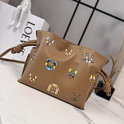 Loewe x Louis Wain Cats Mini Flamenco Clutch In Nappa Calfskin Brown - 23.9x18x9cm - 3