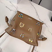 Loewe x Louis Wain Cats Mini Flamenco Clutch In Nappa Calfskin Brown - 23.9x18x9cm - 5
