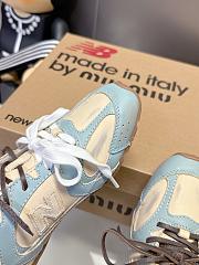 New Balance X Miumiu 530 SL Leather Sneakers Beige/Light Blue - 5