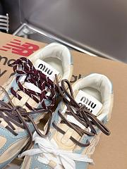 New Balance X Miumiu 530 SL Leather Sneakers Beige/Light Blue - 4