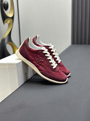 Celine Racer Low Top Sneaker In Nylon Suede Calfskin And Calfskin Plum - 3
